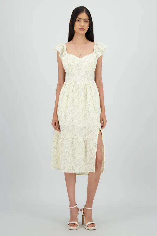 Vestido midi flores con copas sold by Shasa
