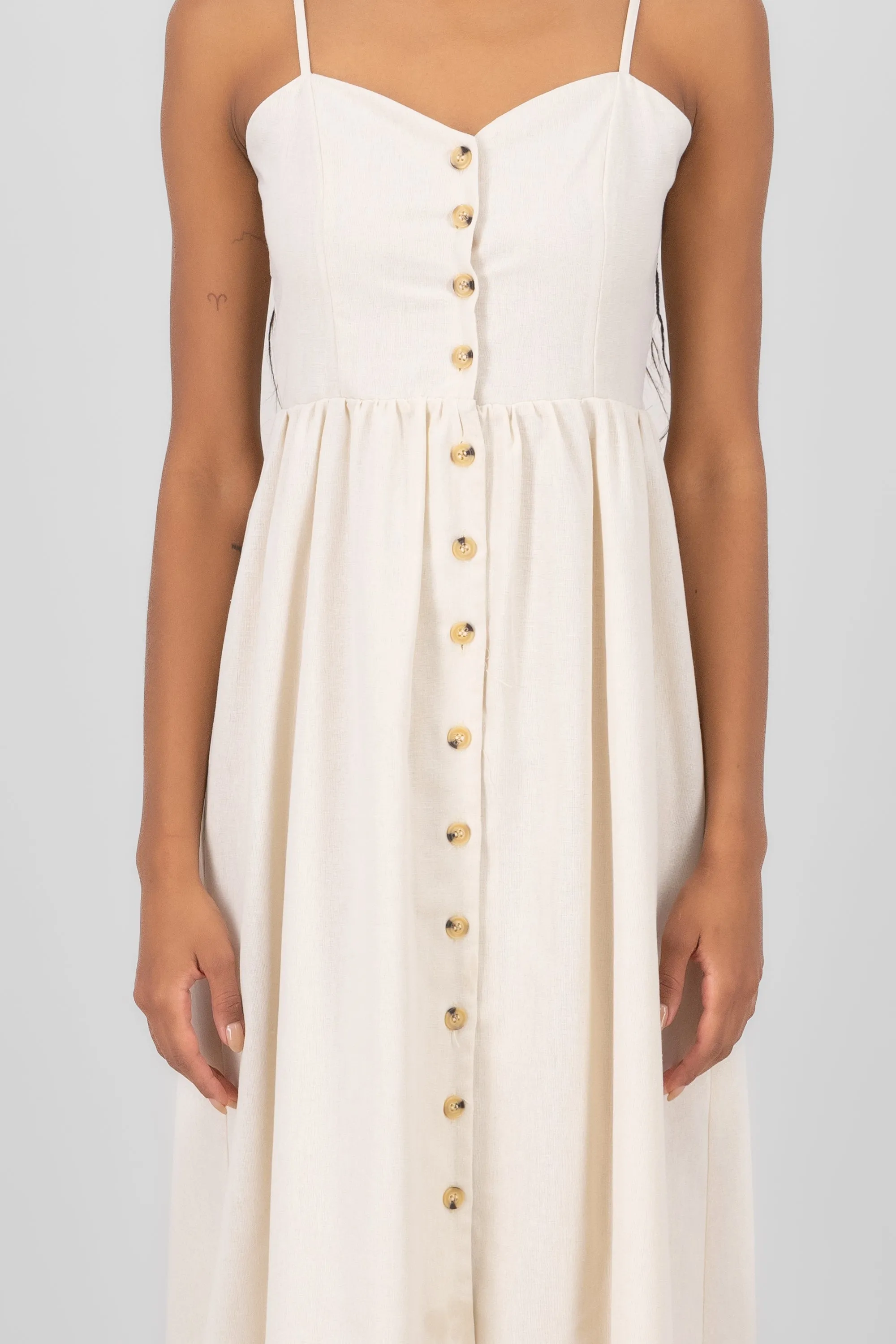 Vestido midi lino con botones tirante delgado Hyps sold by Shasa product image thumbnail 5