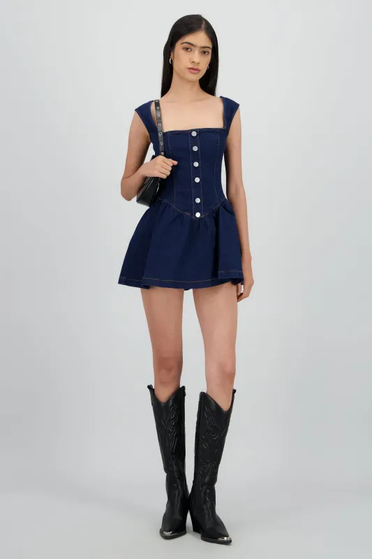 Vestido denim botones sold by Shasa