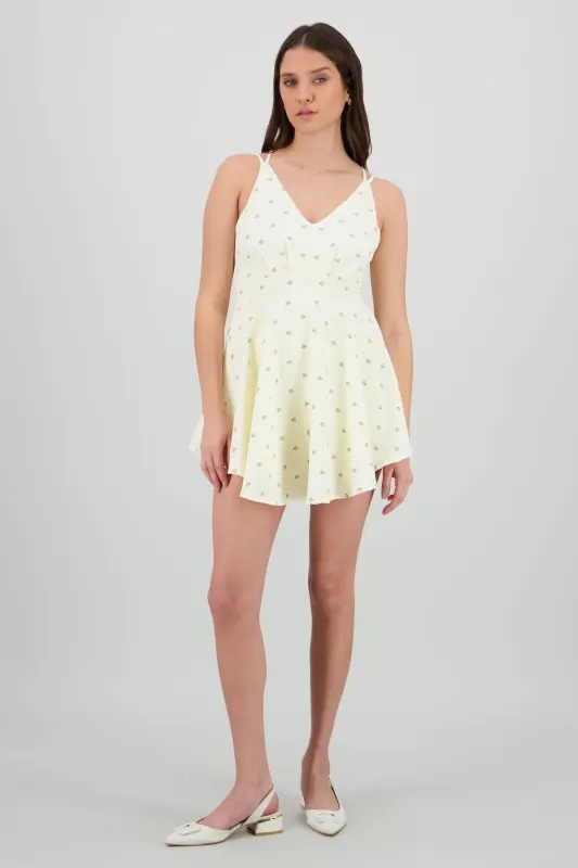 Minivestido con textura estamapdo mini flores sold by Shasa