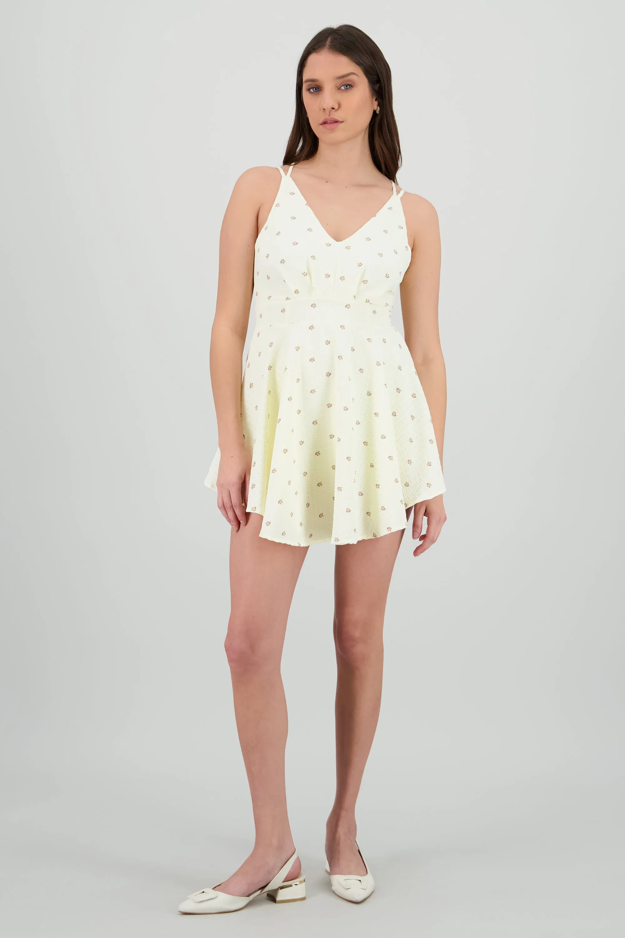 Minivestido con textura estamapdo mini flores sold by Shasa