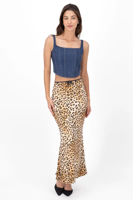 Falda maxi leopardo estampado sold by Shasa
