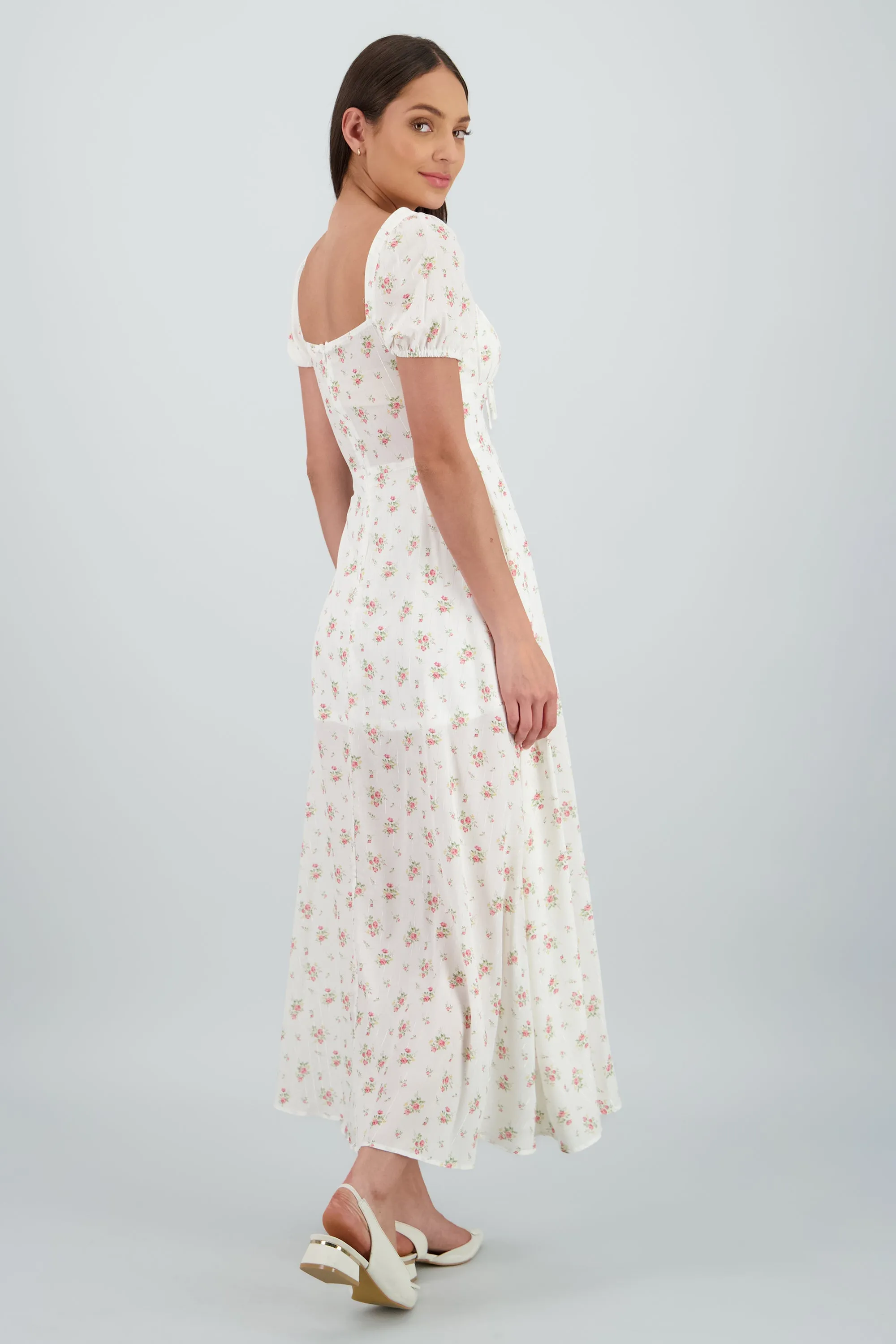 Vestido midi lurex y flores sold by Shasa product image thumbnail 4