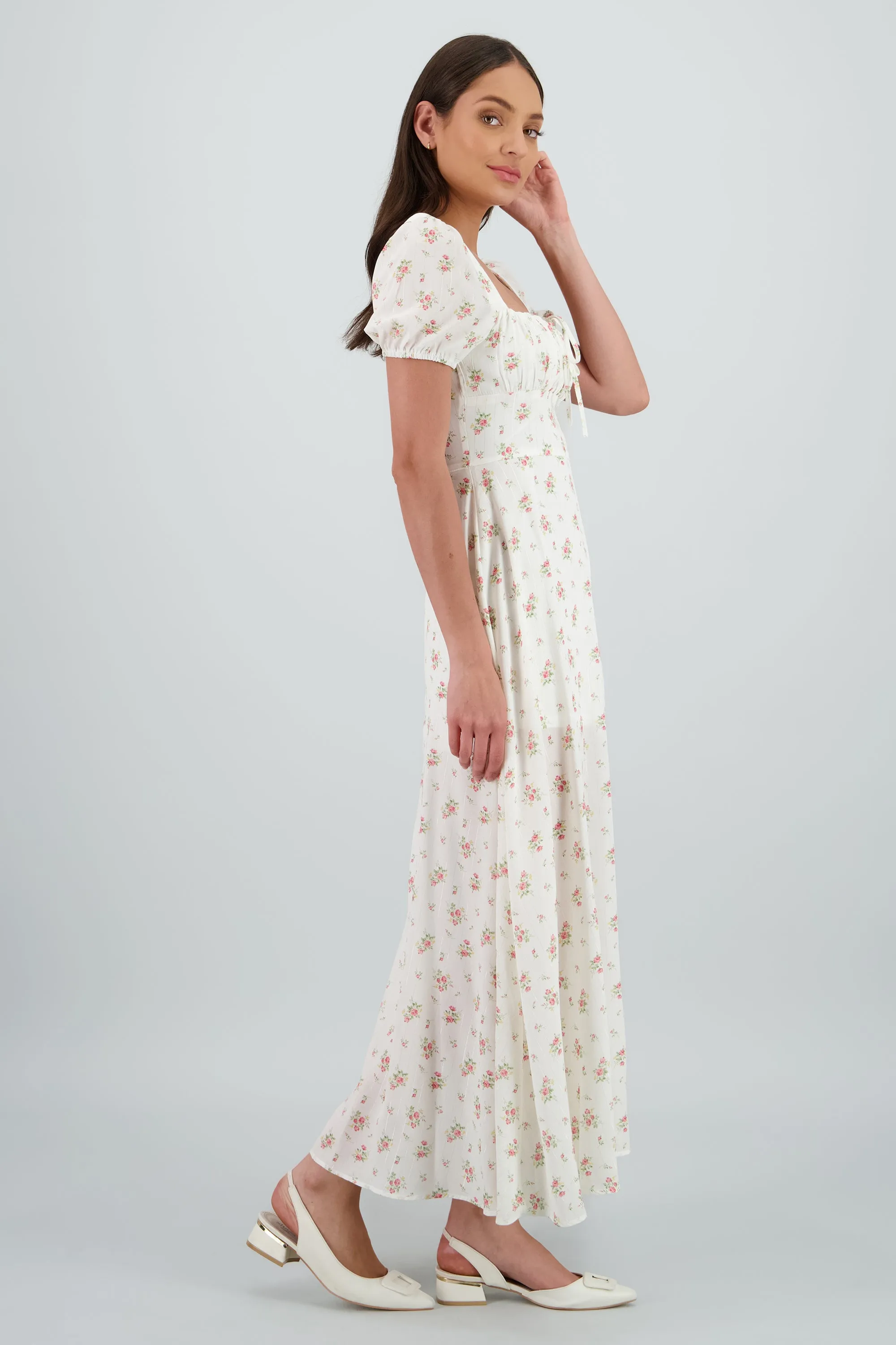 Vestido midi lurex y flores sold by Shasa product image thumbnail 3