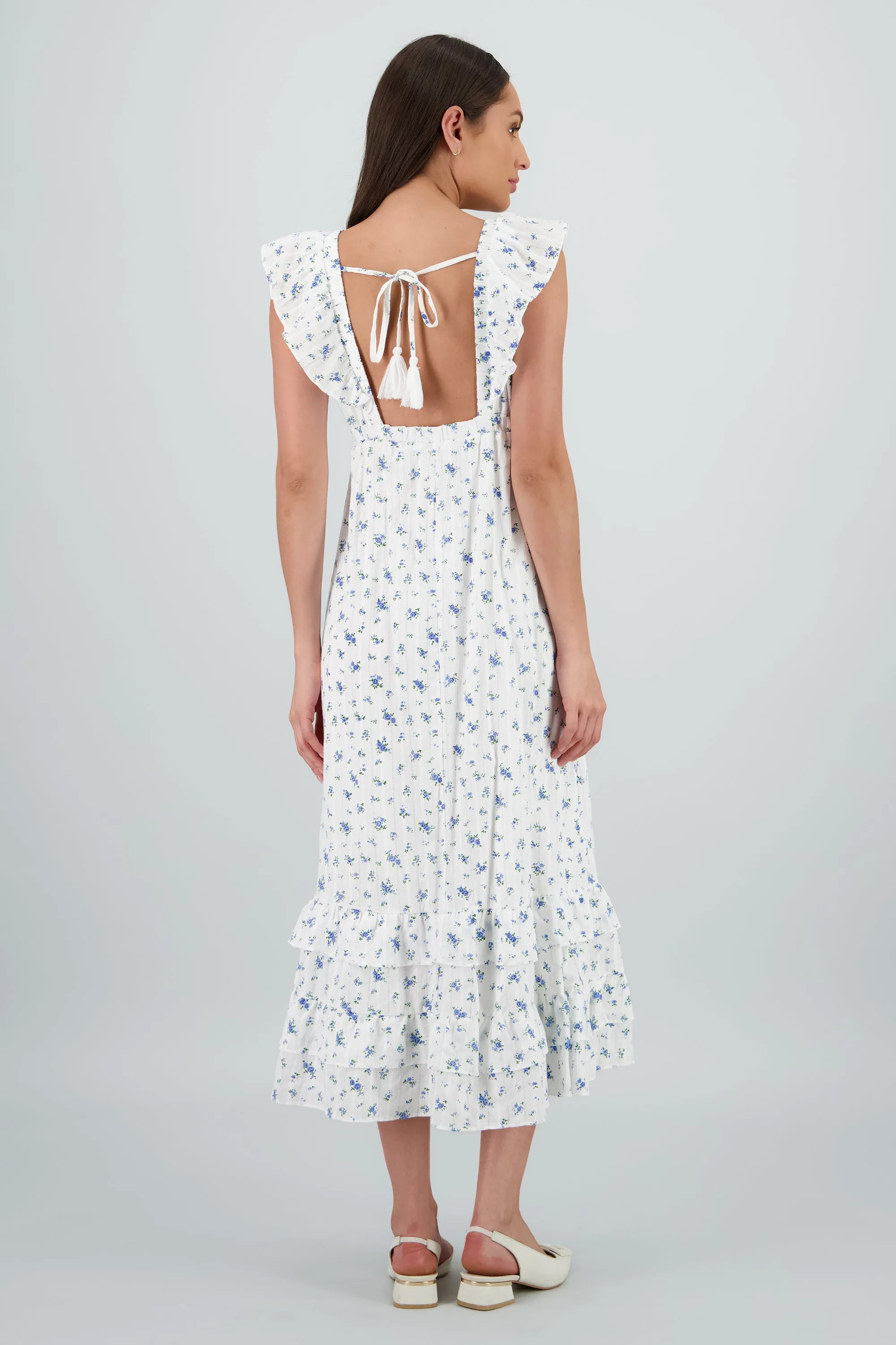 Vestido con escote de olanes de flores sold by Shasa product image thumbnail 4