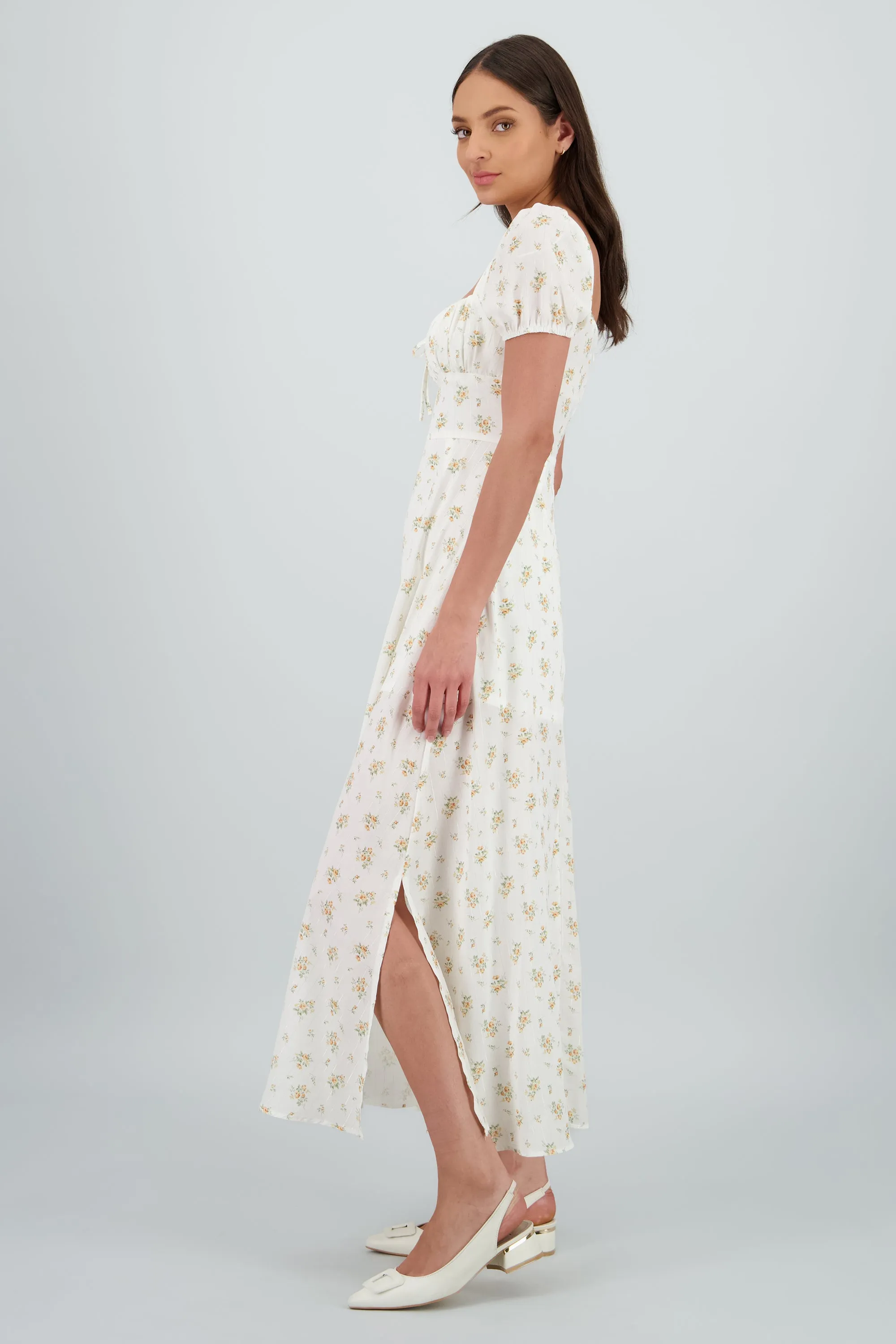 Vestido midi lurex y flores sold by Shasa product image thumbnail 3