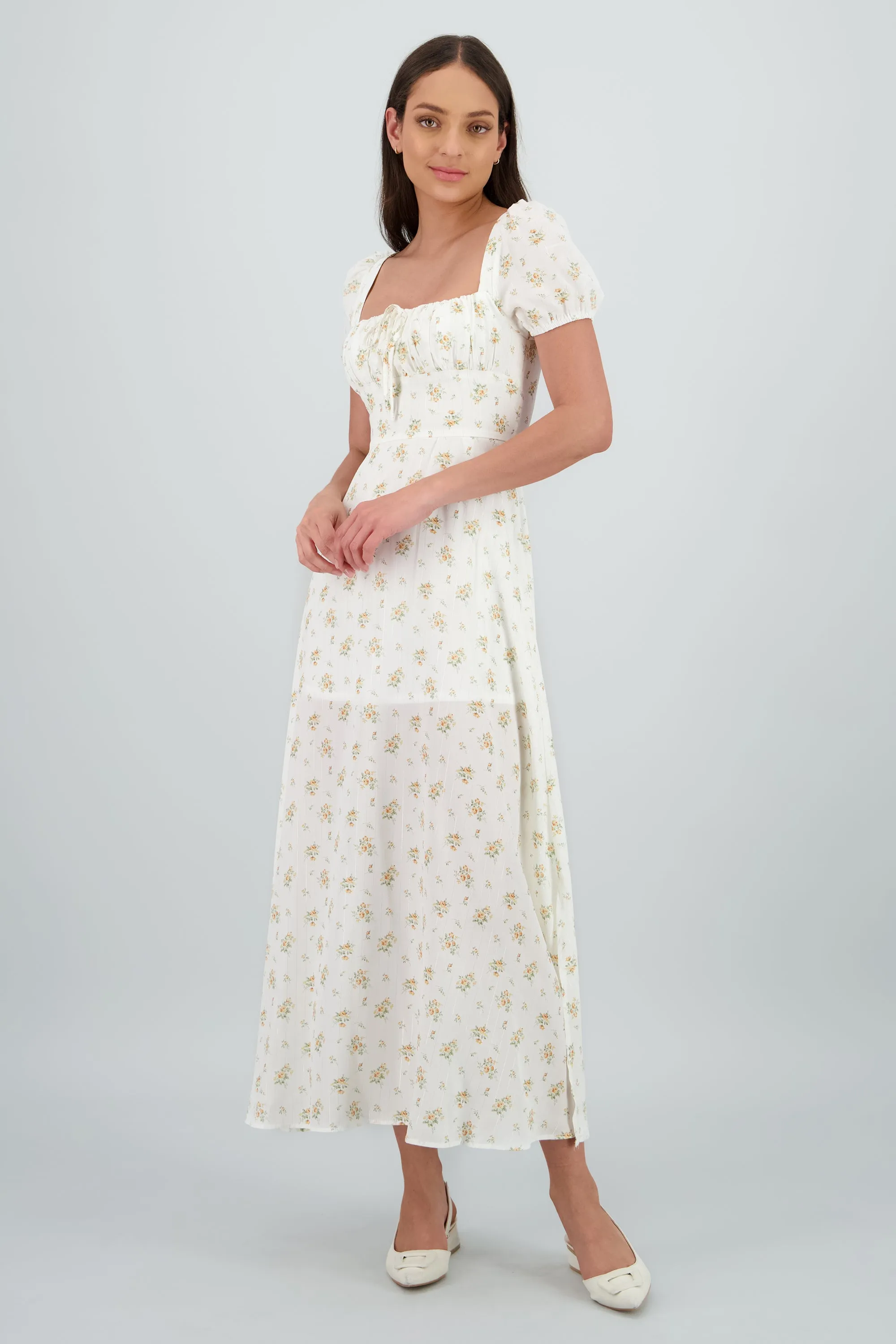 Vestido midi lurex y flores sold by Shasa product image thumbnail 2