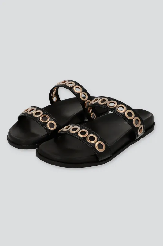 Sandalia dos tiras eyelets grandes sold by Shasa