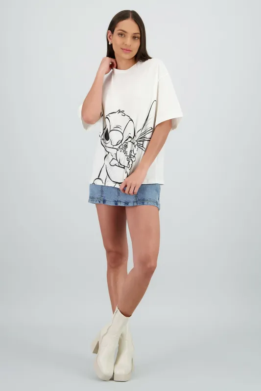 Playera over stitch dibujo sold by Shasa