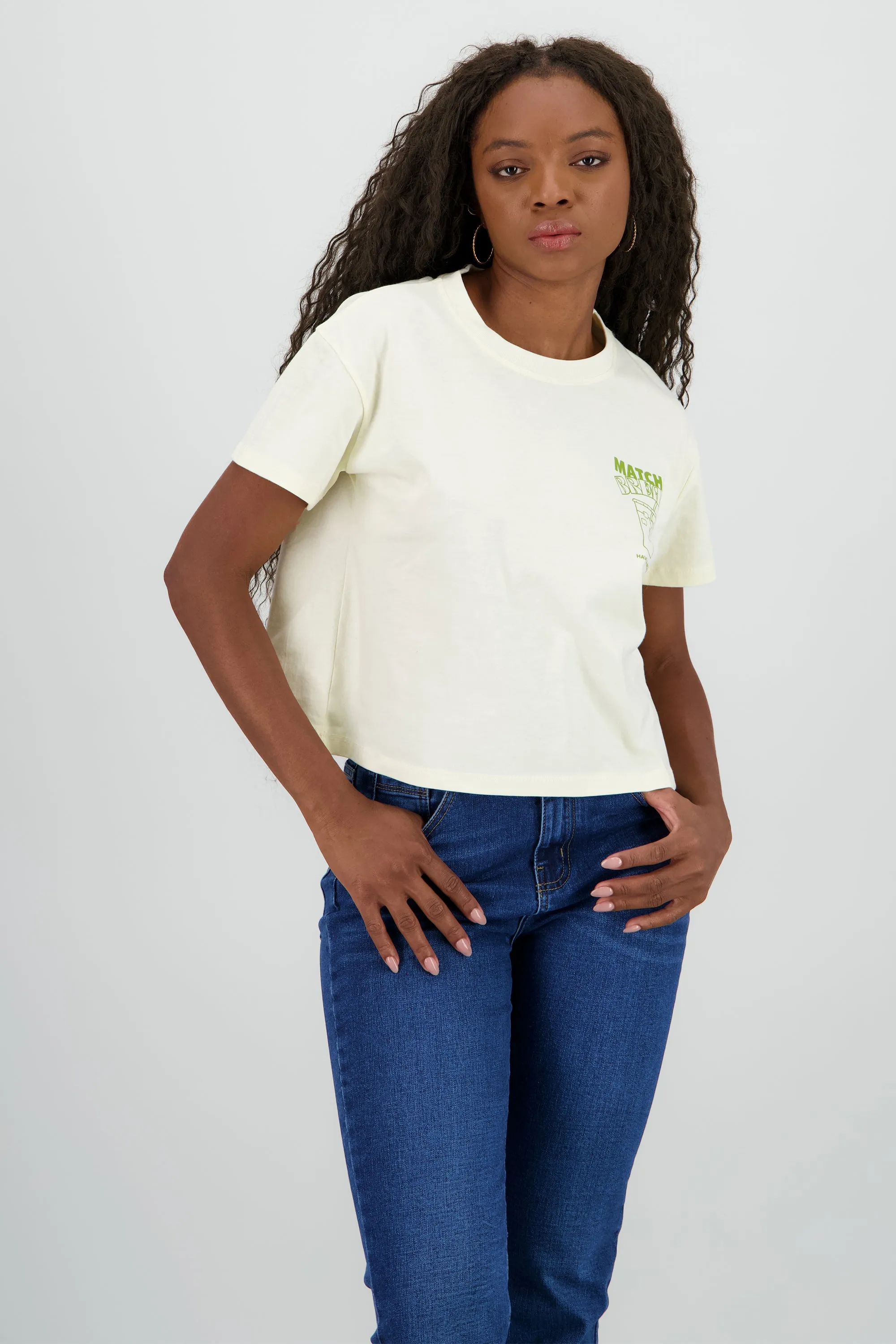 Playera boxy estampado matcha sold by Shasa