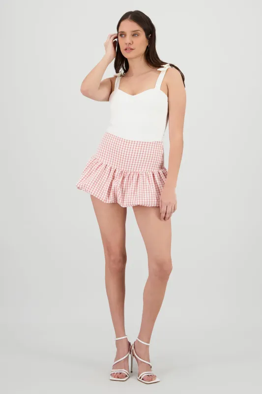 Falda mini cuadros gingham buble sold by Shasa
