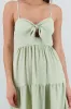 Vestido de nudo maxi liso sold by Shasa