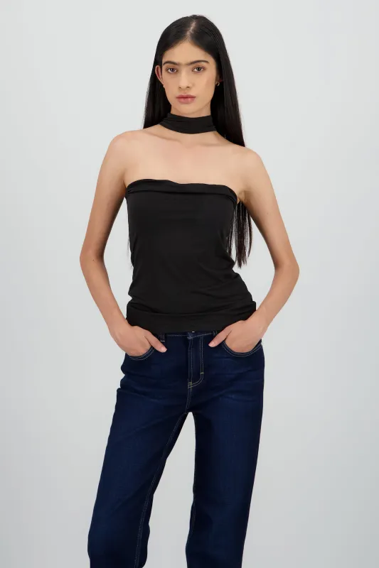 Top tubo detalle cuello licra sold by Shasa