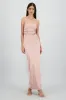 Vestido maxi satin strapless drapeado sold by Shasa