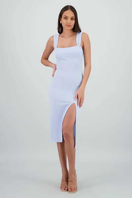 Vestido bodycon con textura y abertura sold by Shasa