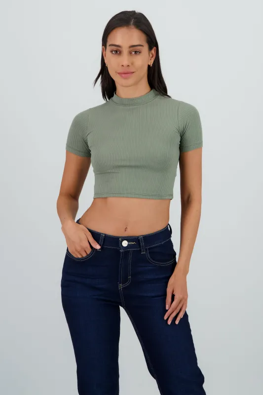 Top manga corta cuello perkins sold by Shasa