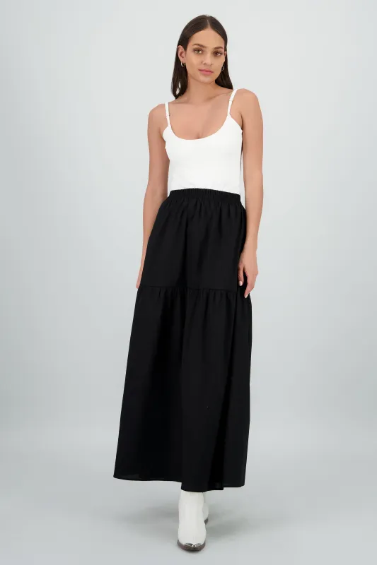 Falda maxi escalonada popelina sold by Shasa