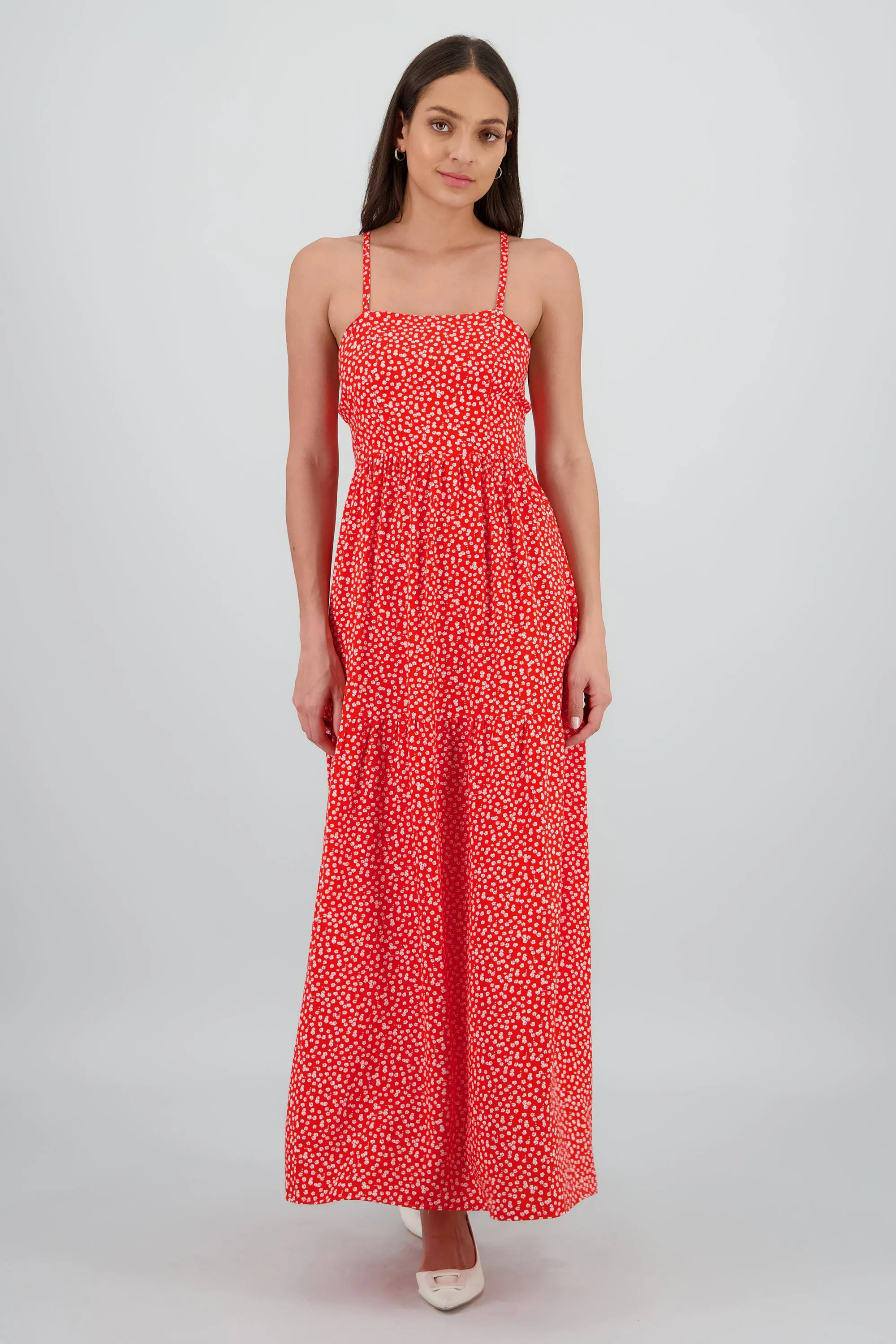 Vestido maxi flores cruce espalda sold by Shasa