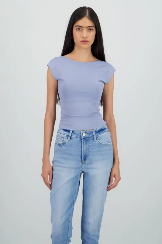 Top manga corta escote espalda sold by Shasa