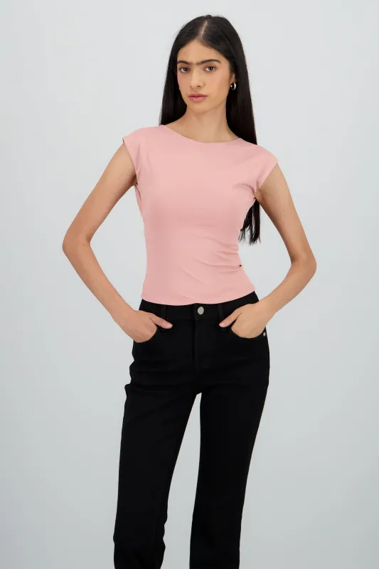 Top manga corta escote espalda sold by Shasa