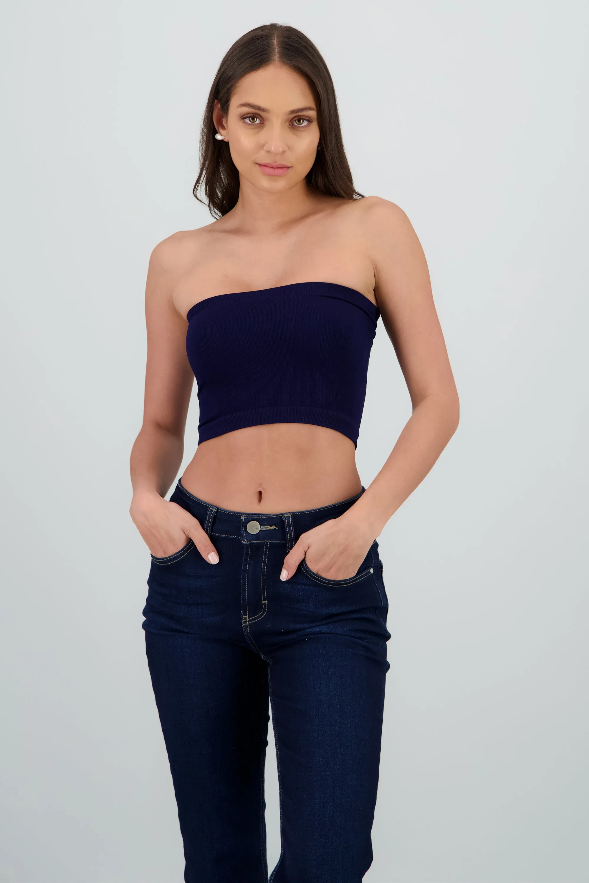 Top Tubo Strapless Rib sold by Shasa