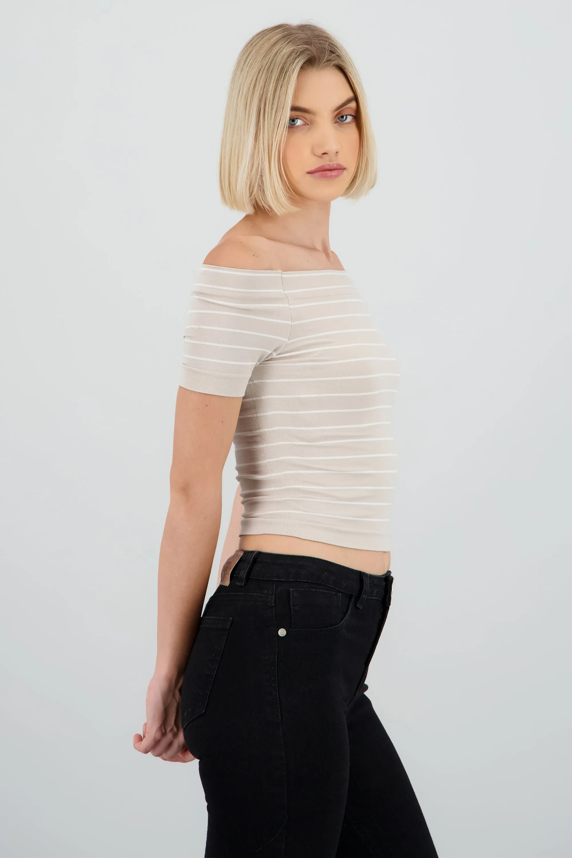 Top rayas off shoulder sold by Shasa product image thumbnail 3