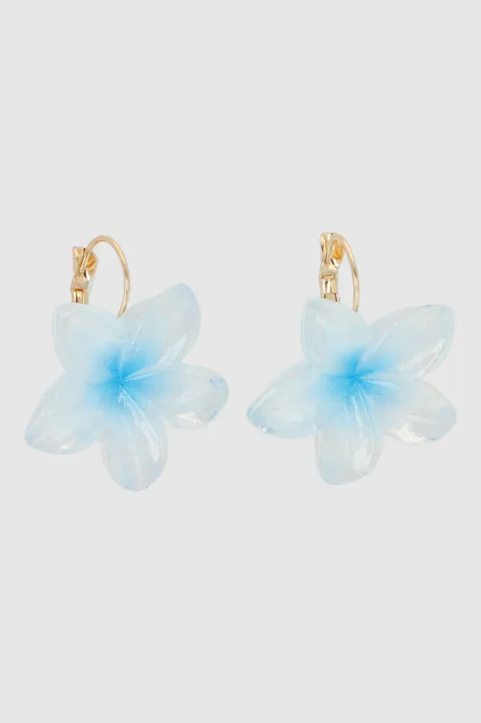 Arracadas flor hawaiana sold by Shasa