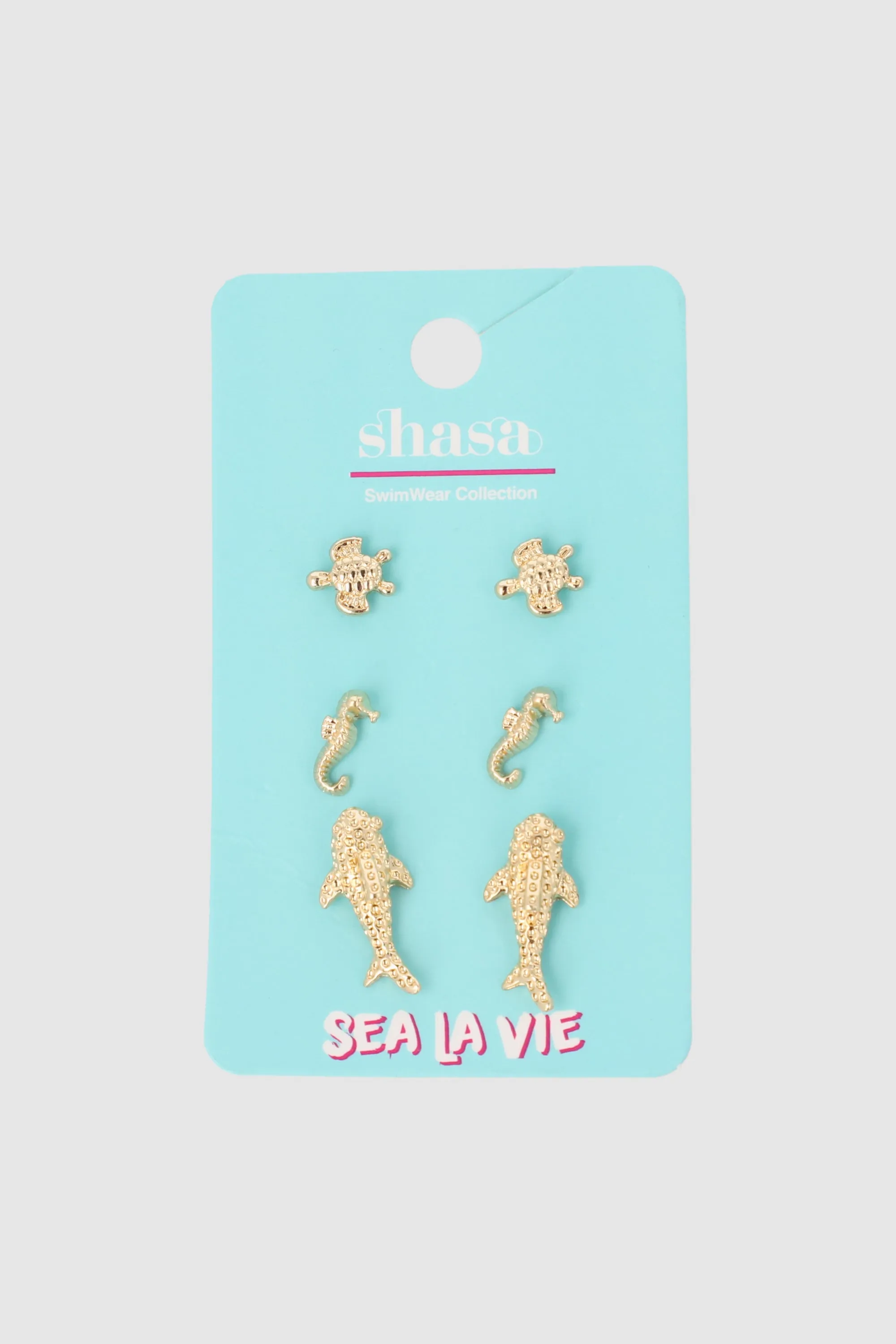 SET 3 PARES ARETES ANIMALES MAR sold by Shasa product image thumbnail 2
