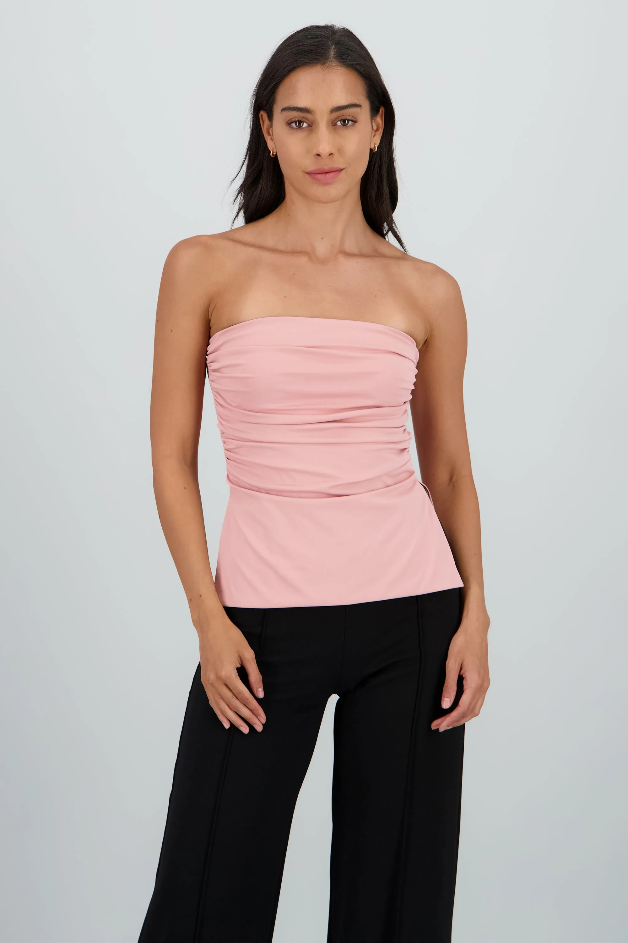 Top tubo drapeado con aberturas en costados sold by Shasa