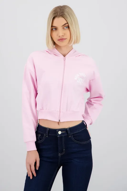Sudadera crop cierre new york sold by Shasa
