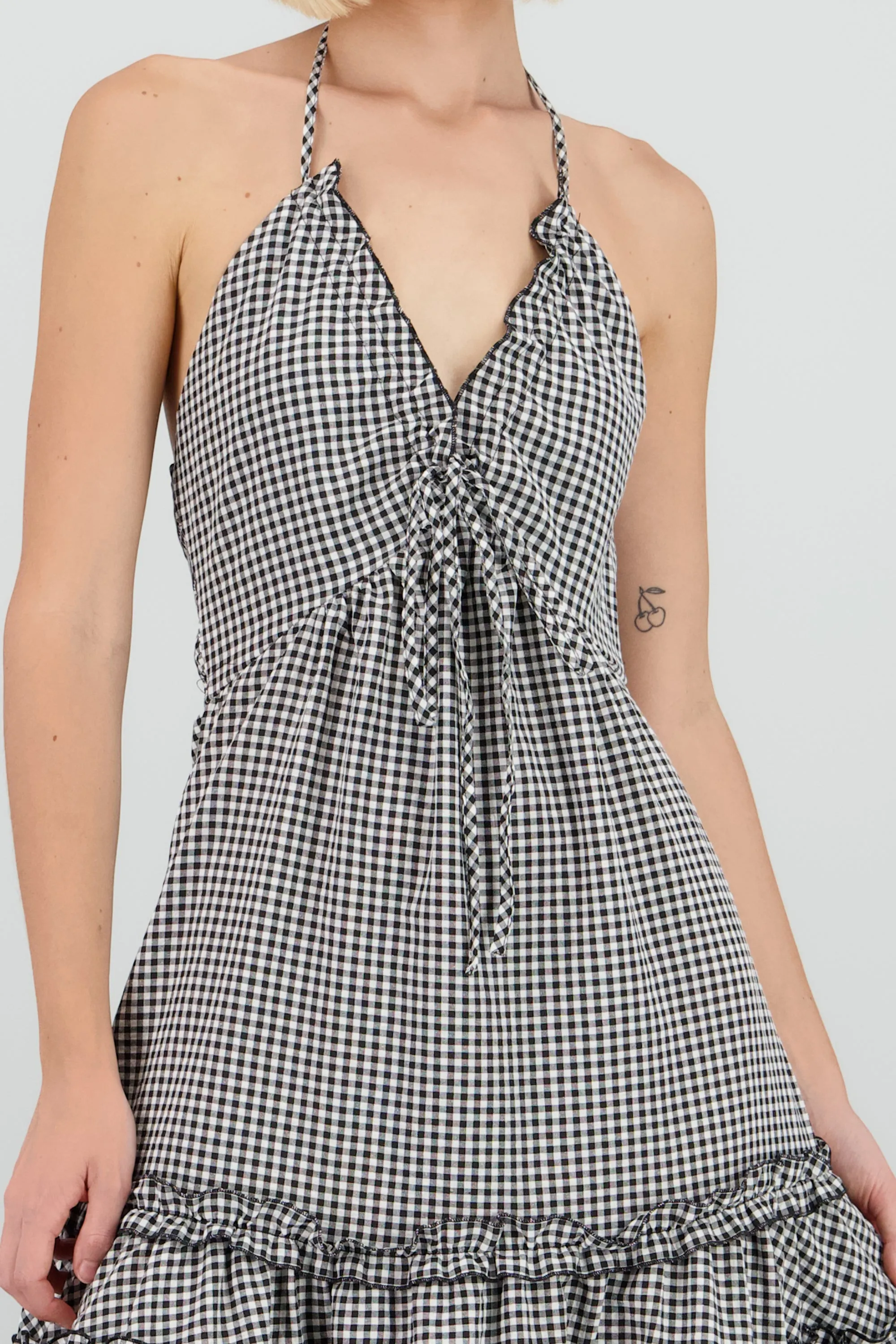 Maxi vestido escote halter cuadros sold by Shasa product image thumbnail 5