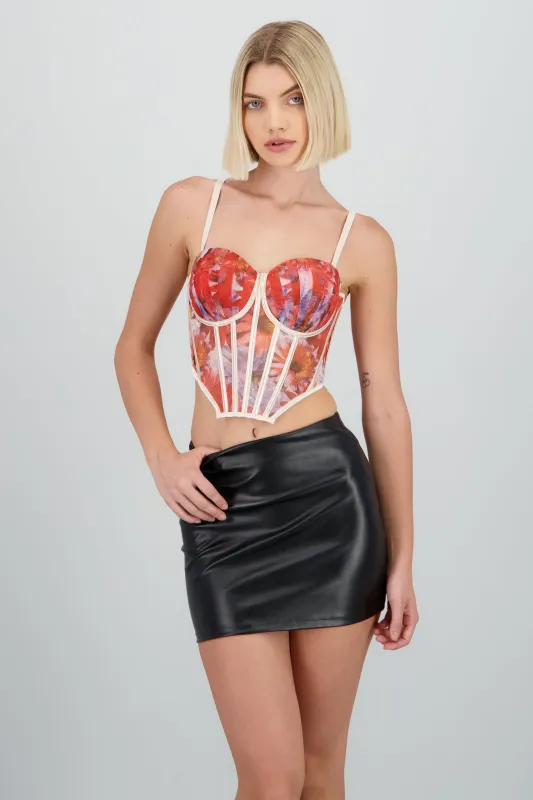 Corset varillas estampado flores sold by Shasa