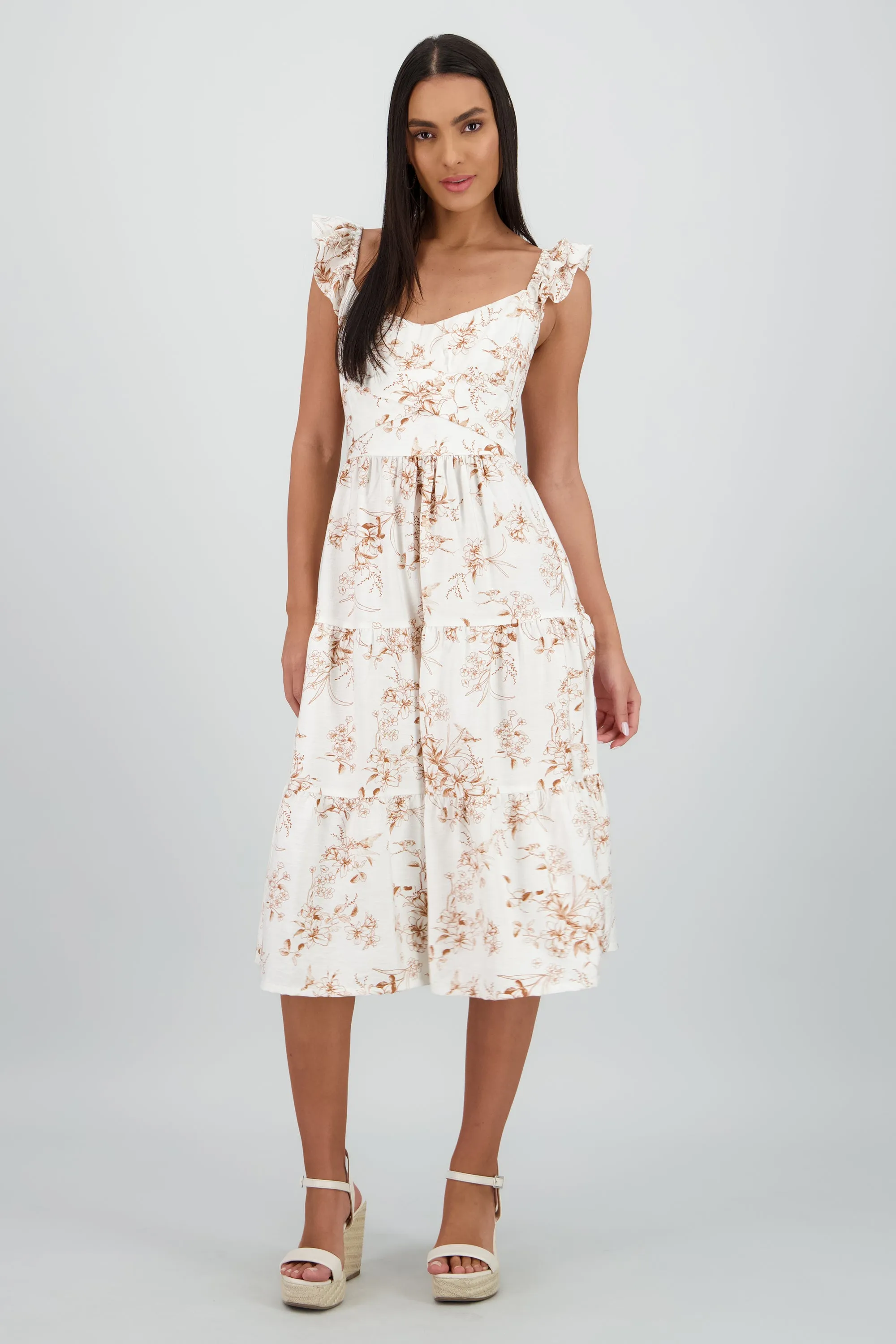 Vestido midi detalle olanes estampado flores sold by Shasa product image thumbnail 2