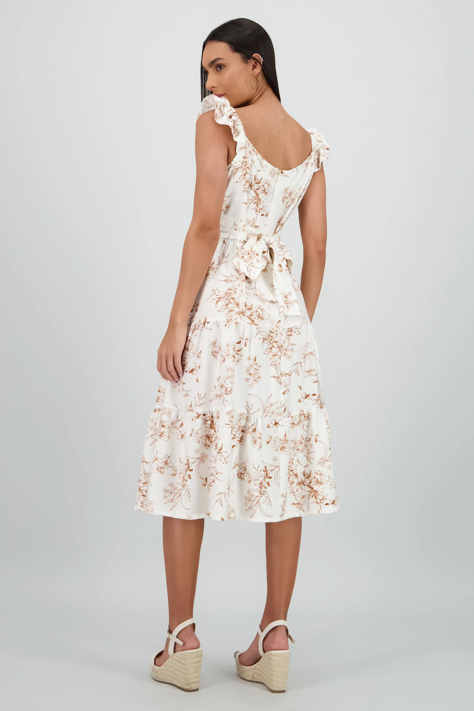 Vestido midi detalle olanes estampado flores sold by Shasa product image thumbnail 4