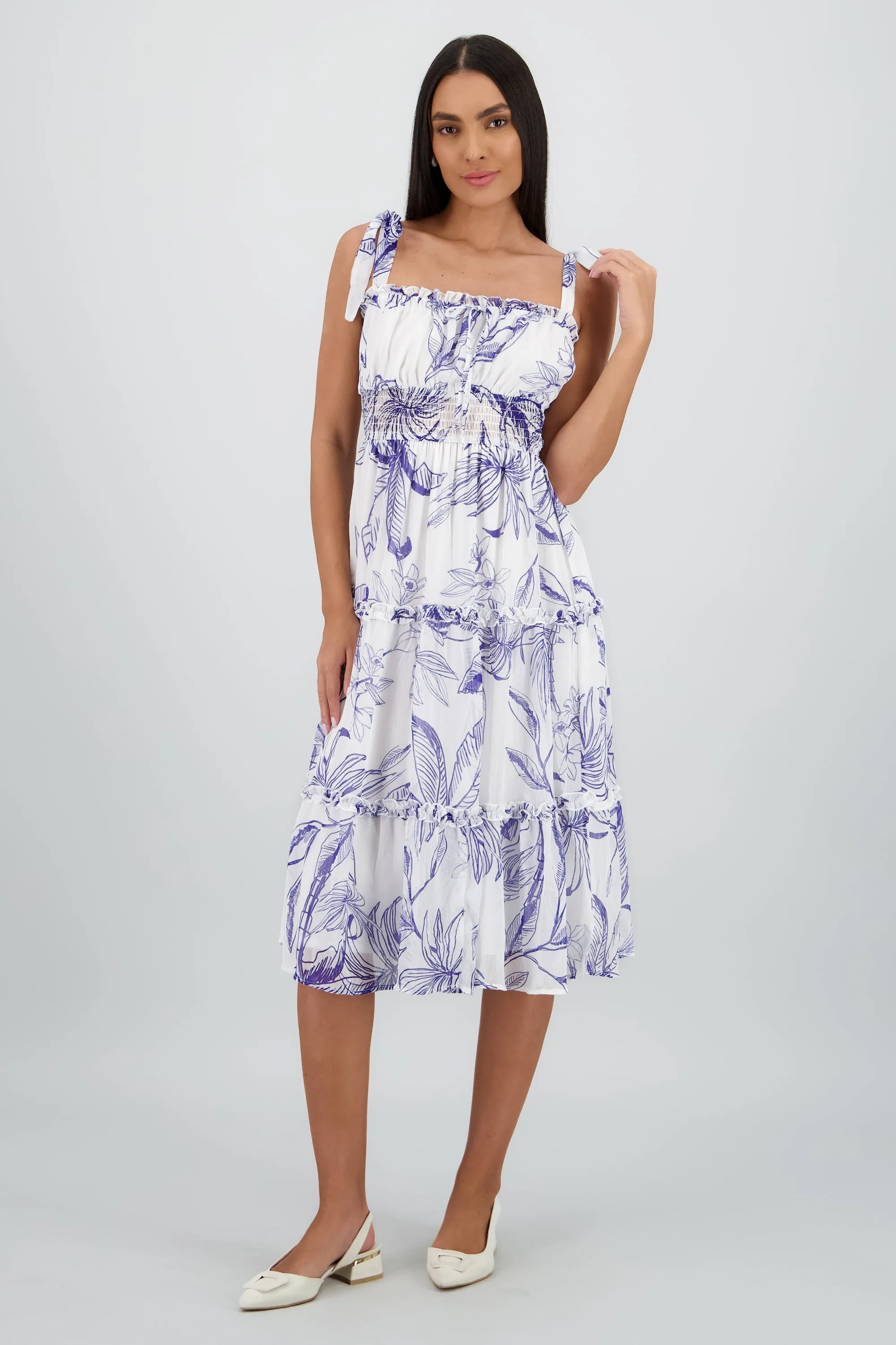 Vestido maxi tirantes estampado tropical sold by Shasa