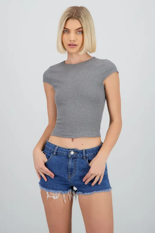 Top ribbed manga corta sold by Shasa