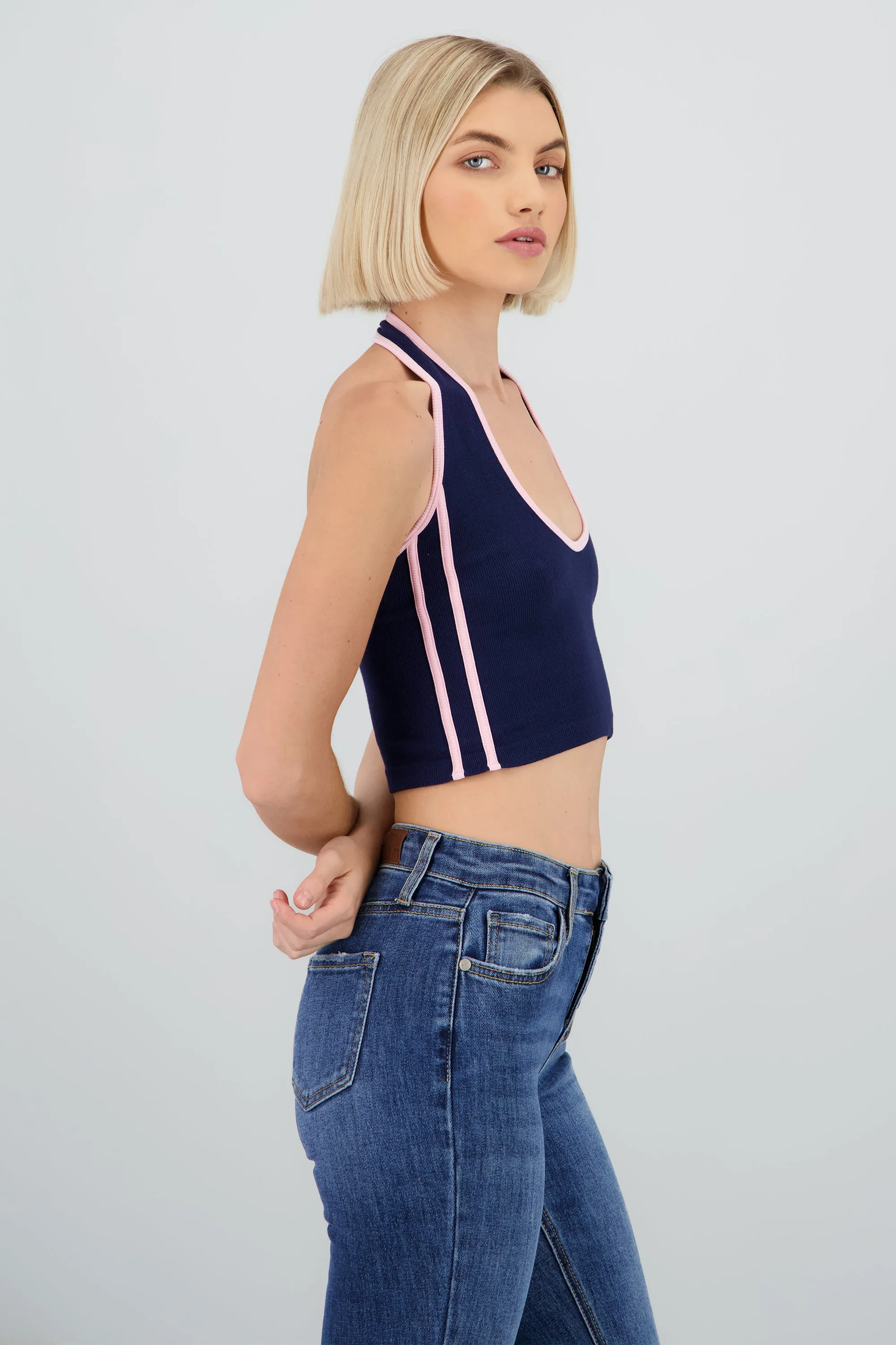 Top halter seamless contraste sold by Shasa product image thumbnail 3