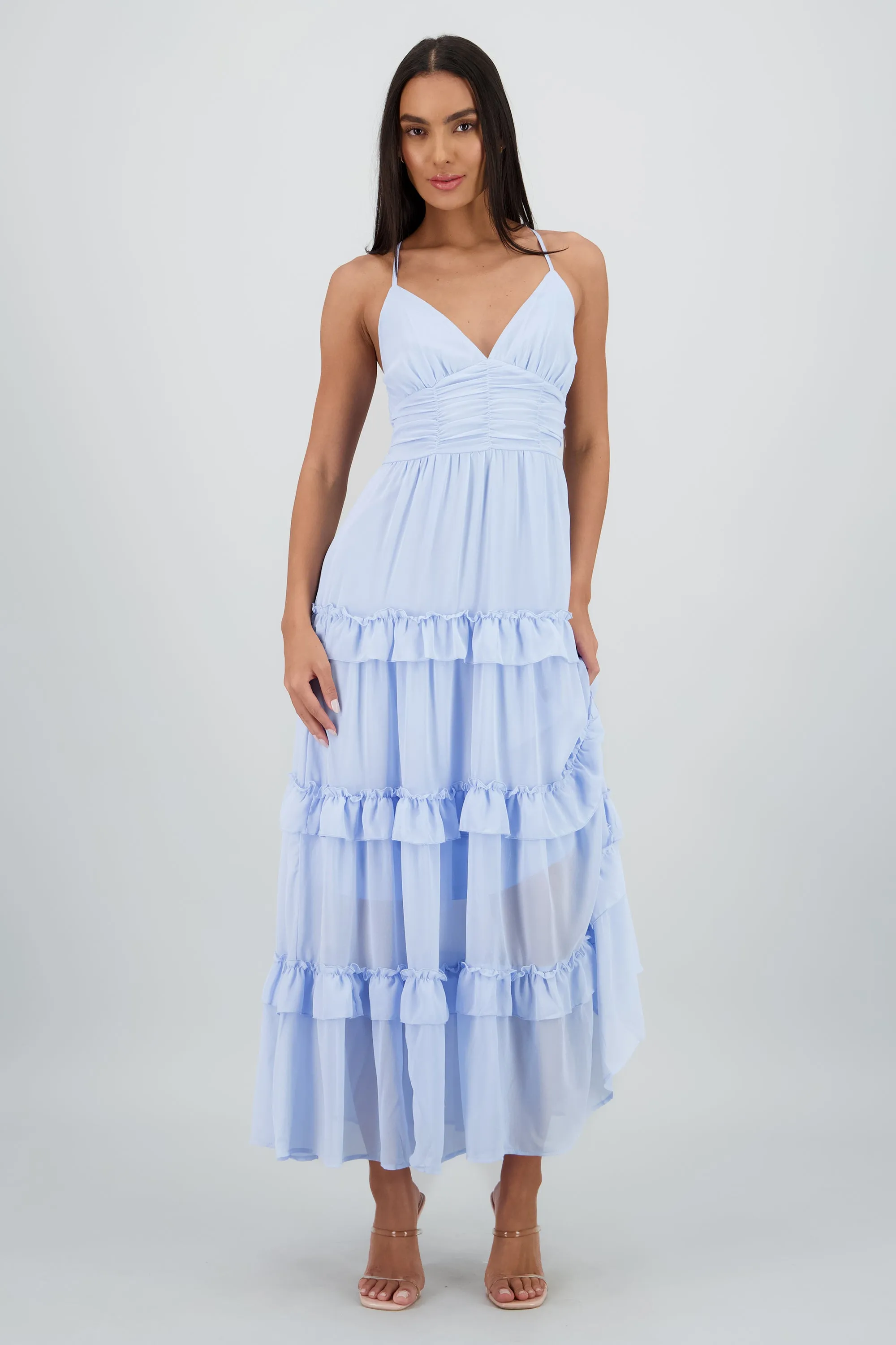 Maxi vestido con volumen y olanes sold by Shasa product image thumbnail 2
