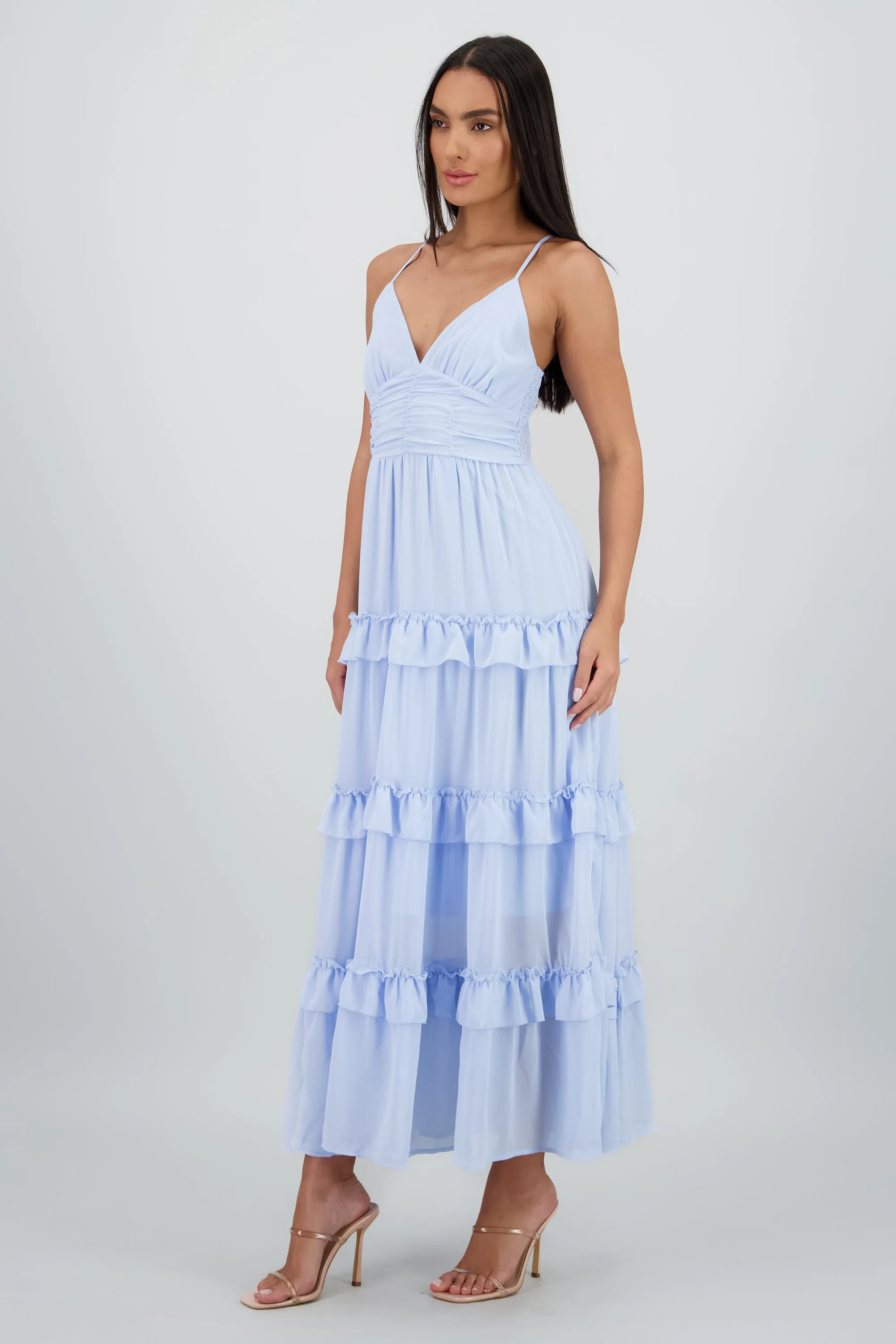 Maxi vestido con volumen y olanes sold by Shasa product image thumbnail 3