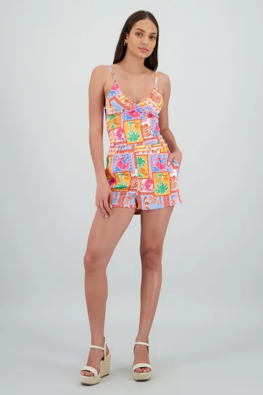 Short satinado estampado playa sold by Shasa