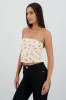 Top tubo drapeado strapless detalle mesh sold by Shasa