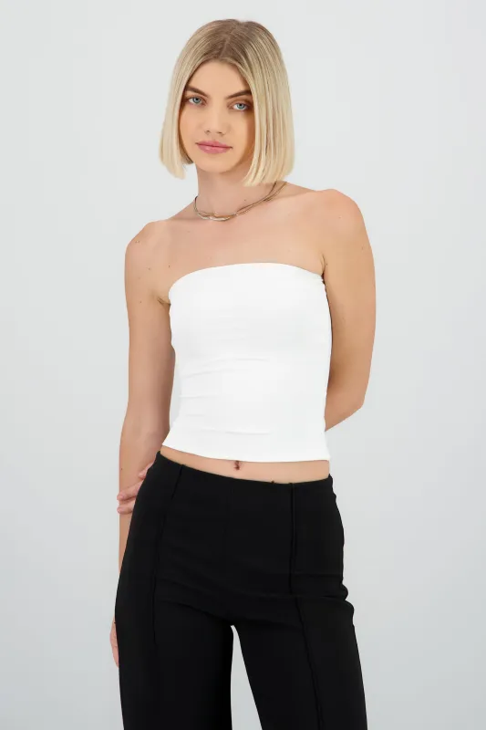 Top tubo liso doble tela sold by Shasa