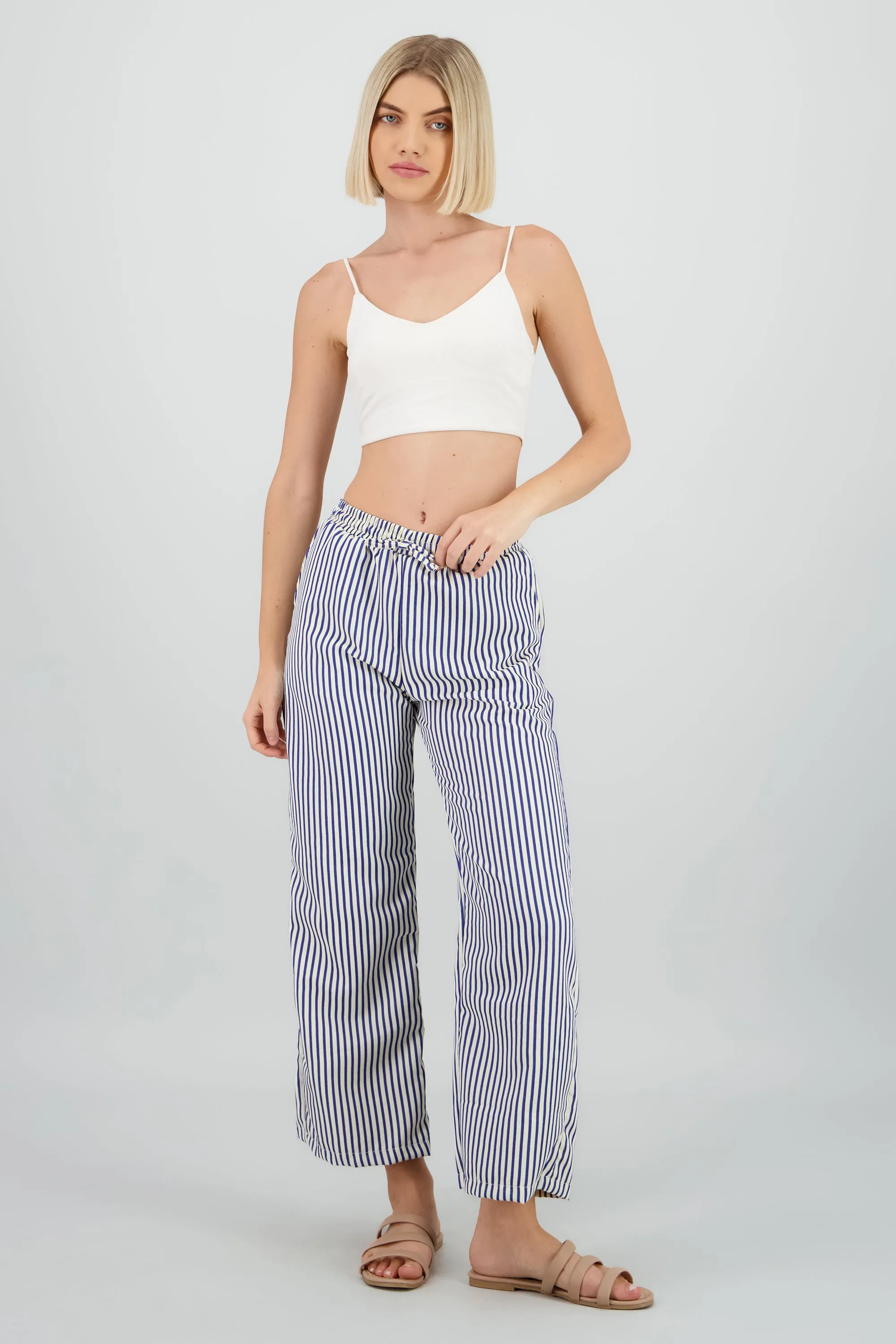 Pantalon amplio rayas textura sold by Shasa