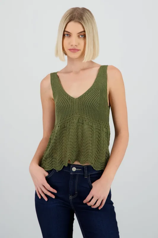 Top ligero tejido tirantes sold by Shasa