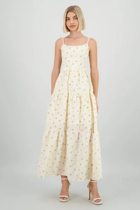 Vestido maxi gingham flores sold by Shasa