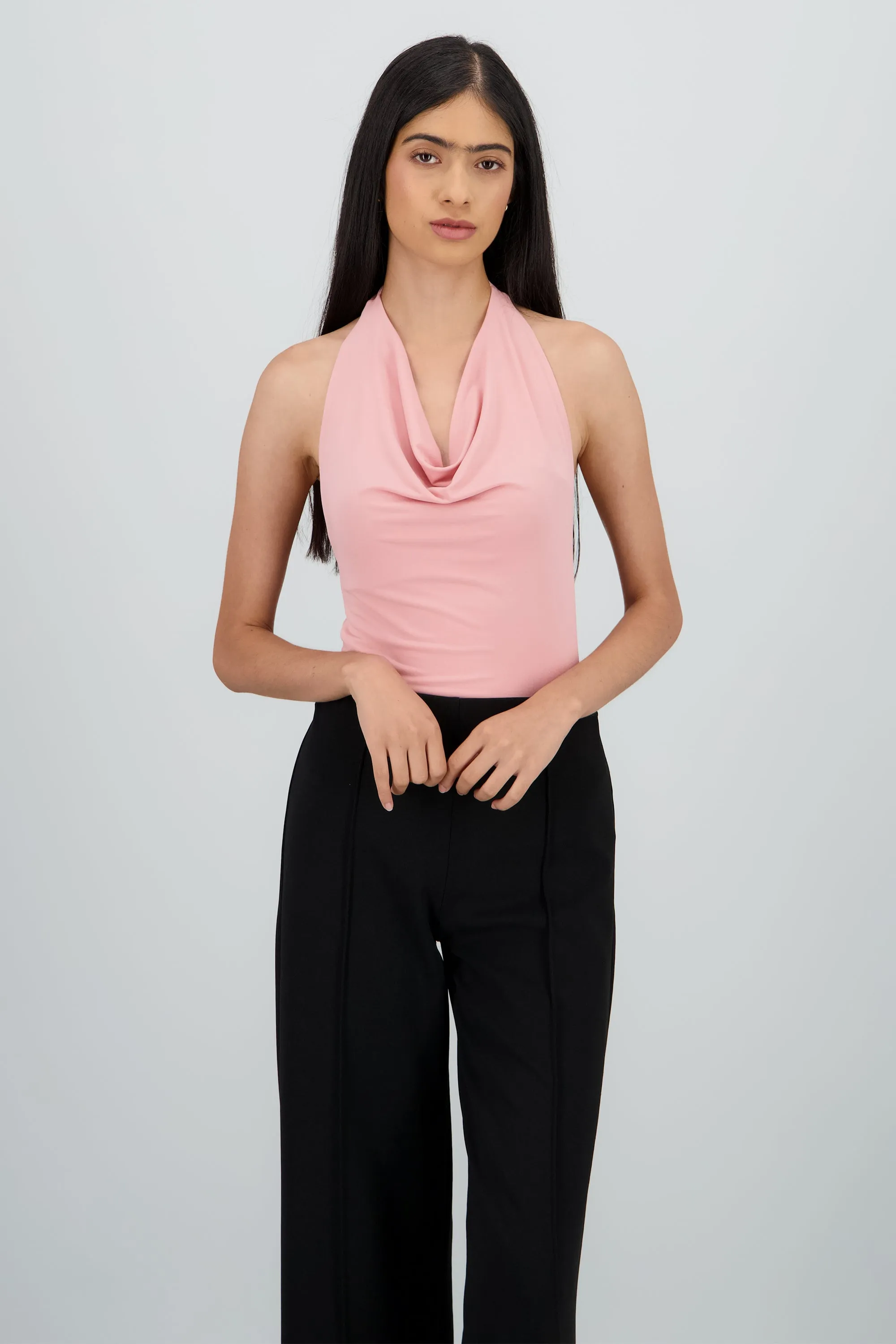 Bodysuit halter escote cascada drapeado sold by Shasa