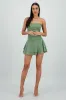Vestido mini drapeado strapless sold by Shasa