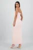Vestido midi strapless drapeado abertura sold by Shasa