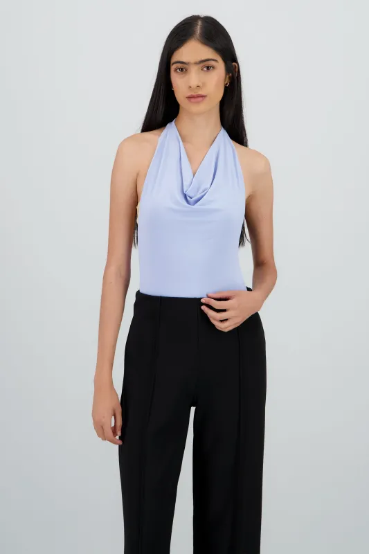 Bodysuit halter escote cascada drapeado sold by Shasa