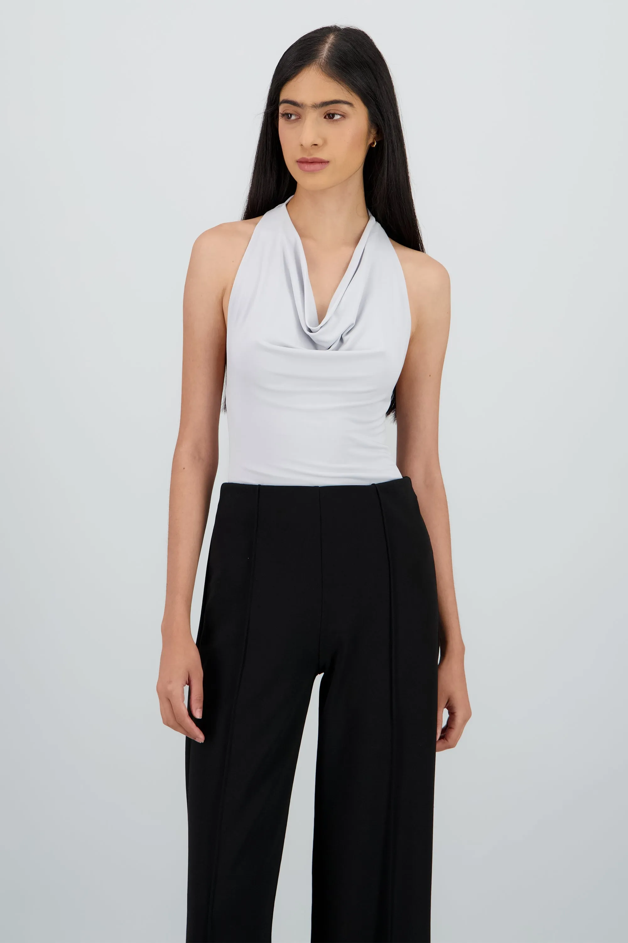 Bodysuit halter escote cascada drapeado sold by Shasa